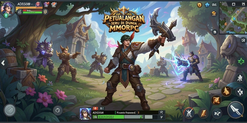 Screenshot gameplay ADS508 menunjukkan petualangan seru di dunia MMORPG.