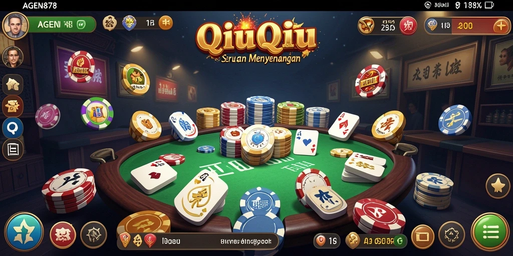 Tampilan gameplay seru QiuQiu di AGEN878.