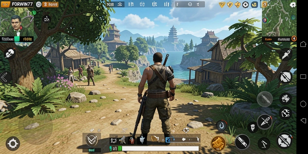 Tampilan gameplay seru di dunia terbuka FORWIN77.