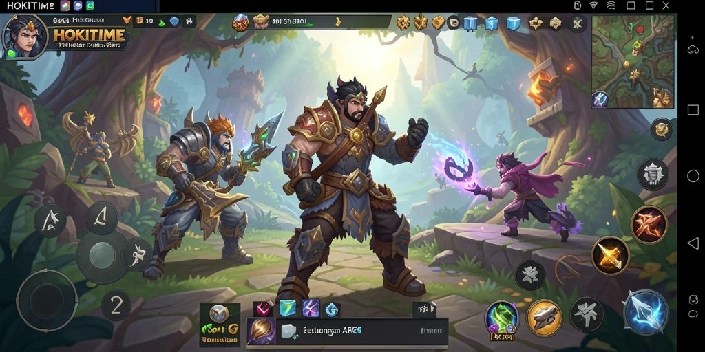 Tangkapan layar HOKITIME menampilkan aksi seru dalam pertarungan ARPG.