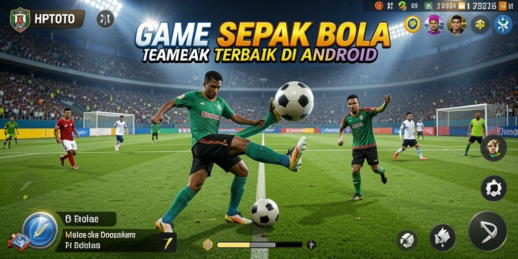 Tampilan gameplay HPTOTO yang menegangkan saat bertanding di lapangan sepak bola.