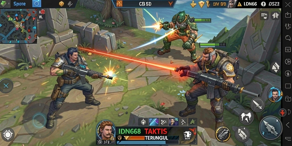 Gameplay IDN668 dalam aksi dengan grafis menakjubkan.