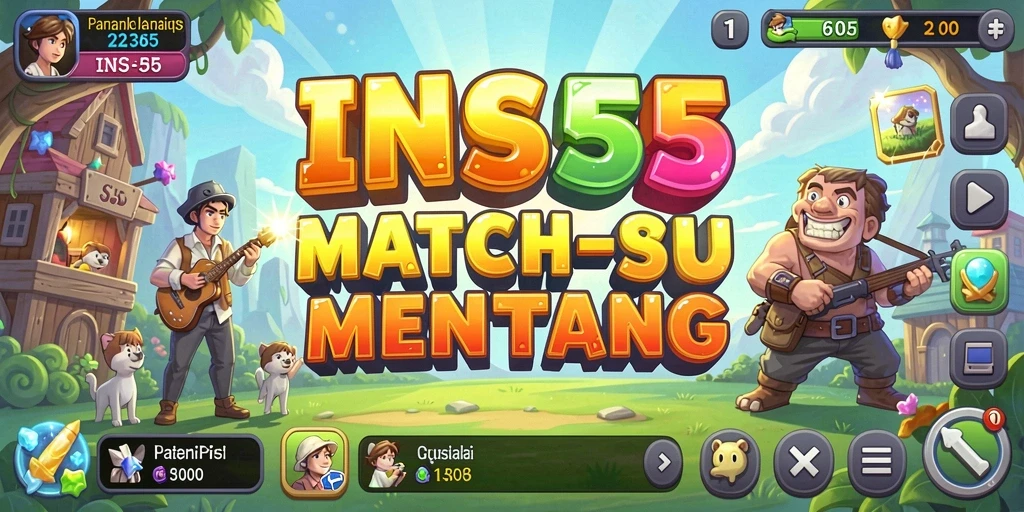 Screenshot gameplay INS55 yang menunjukkan aksi Match-3 yang menarik.