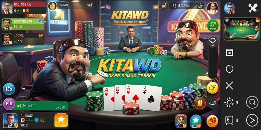 Screenshot gameplay KITAWD menampilkan aksi Poker yang mendebarkan dan interaksi pemain.