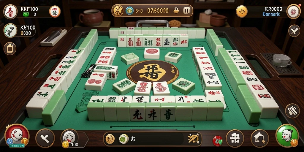 Screenshot KPK100 menampilkan gameplay Mahjong yang menarik dan seru.