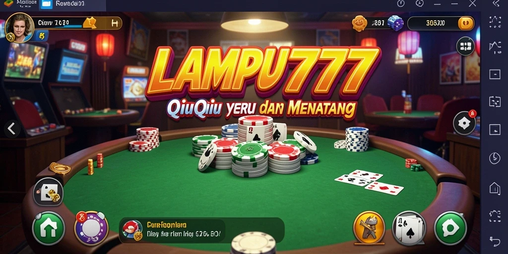 Tampilan gameplay seru di LAMPU777 dengan kartu QiuQiu.
