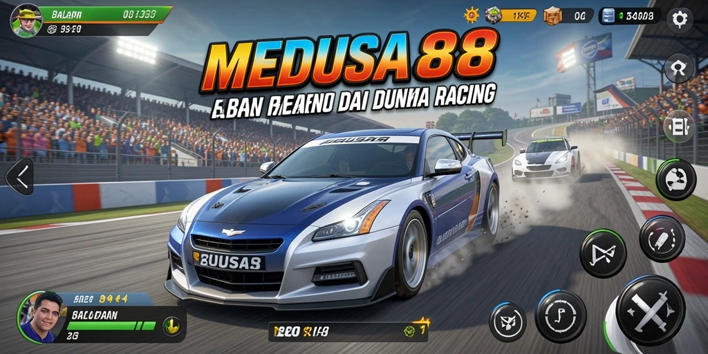 Tampilan gameplay Racing yang seru dan mendebarkan dari MEDUSA88.