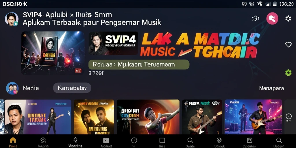 Tampilan gameplay SVIP4 menampilkan pengguna yang menikmati musik dengan antarmuka sederhana.