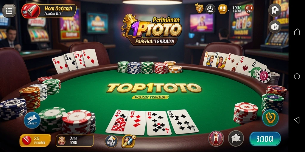 Tangkapan layar menampilkan gameplay poker yang seru dan kompetitif.