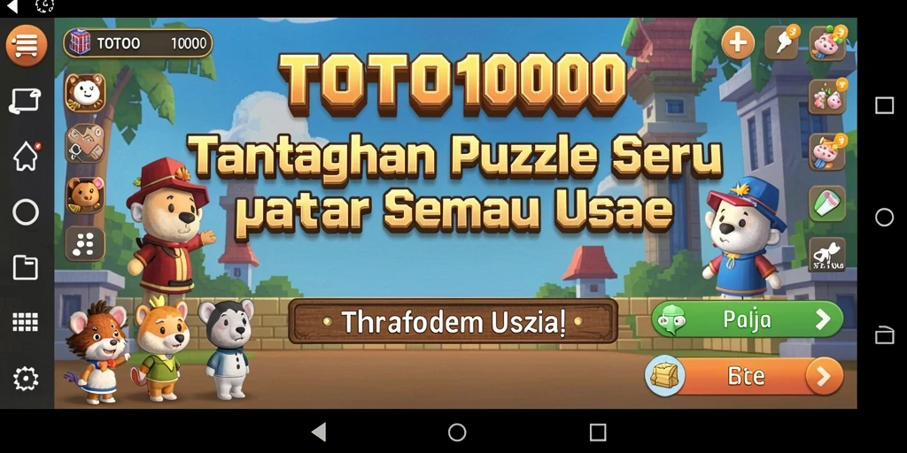 Tampilan gameplay TOTO1000 dengan berbagai teka-teki menarik.