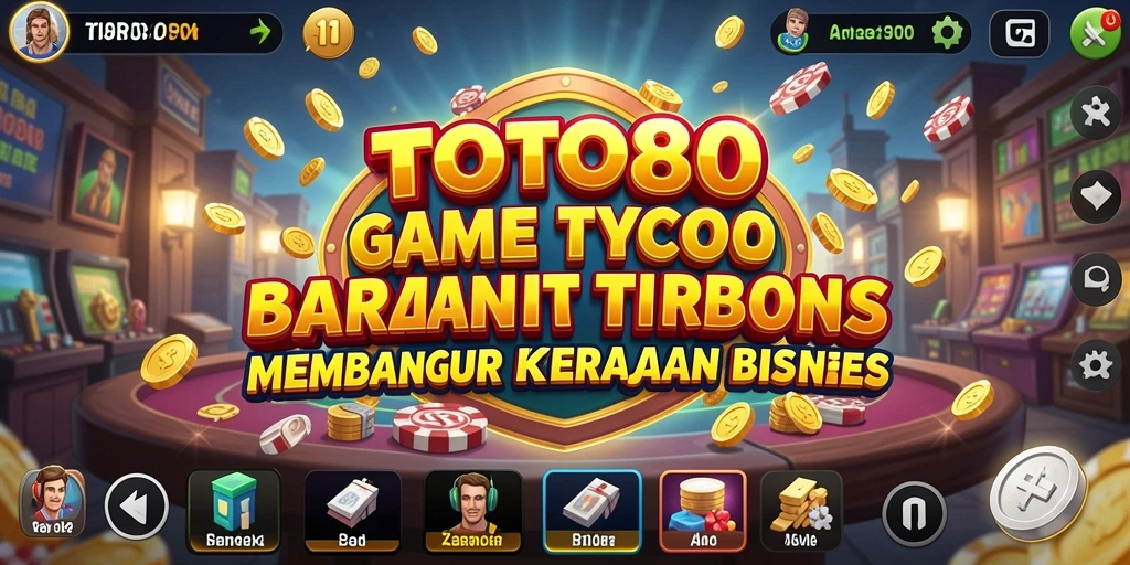Tampilan gameplay menarik dari TOTO80 yang menggambarkan simulasi bisnis.