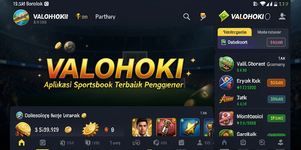 Tampilan screenshot utama VALOHOKI dengan fitur taruhan olahraga.